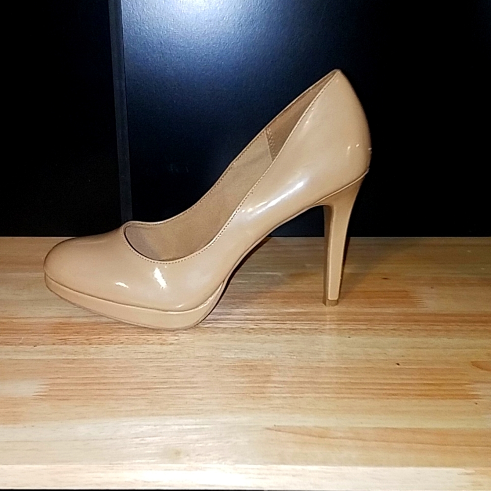 Tan stiletto heels